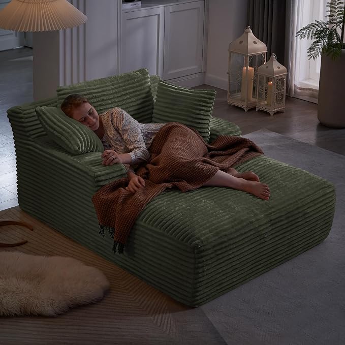 Oversized Chaise Lounge Chair Indoor, Comfy Fluffy Cloud Couch, Modern Deep - Image 7