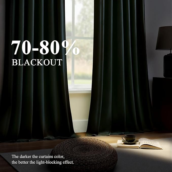 Green Velvet Curtains 102 Inches - Image 2