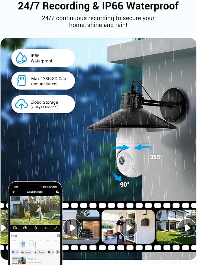 Light Bulb Security Camera Wireless Outdoor, 5G&2.4G WiFi Cameras for Home Security with Patrol, AI Human Detection, Motion Tracking, 2-Way Talk, Color Night Vision, SD/Cloud, 24/7 Recording(2 PACK)