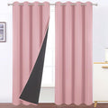 100% Blackout Pink Curtains by Lemomo