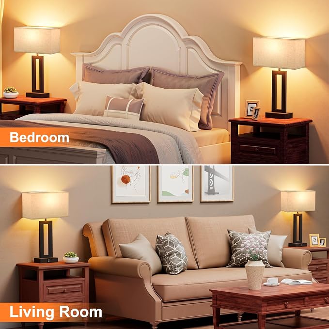 Nightstand Table Lamps for Bedrooms Set of 2 - Image 5