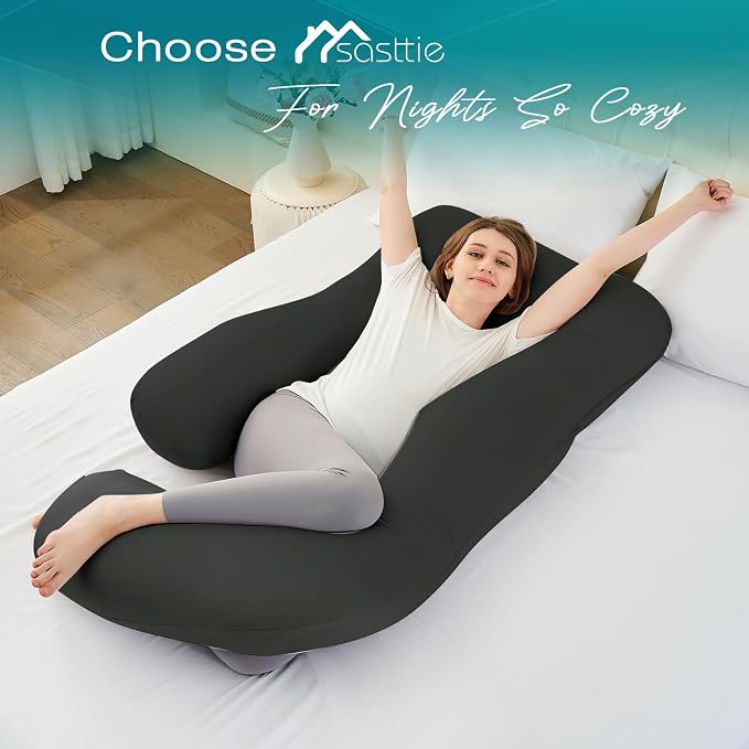 Cooling Pregnancy Pillows for Sleeping, Down Alternative, Removable Cover - Image 8