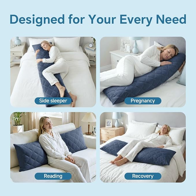 BEDELITE Cooling Body Pillow, Memory Foam Filled, 20x54 Inches | Soft & - Image 5