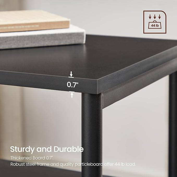 VASAGLE Side Table, Small End Table, Tall Nightstand, Steel Frame | - Image 7