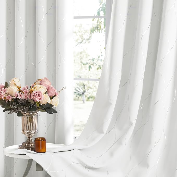Deconovo Curtains for Living Room, Pattern Blackout Curtains 96 Inches Long | - Image 6