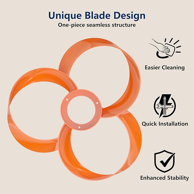 FANX 22 Inch Ceiling Fan with Light and Remote, Quiet DC Motor, Dimmable LED, Reversible 3-Speed Control, Easy Installation Flush Mount Fan for Small Rooms (Tangerine)