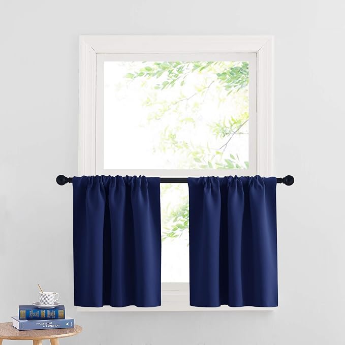 RYB HOME Cafe Blackout Curtains 24 inch Length by RYBHOME