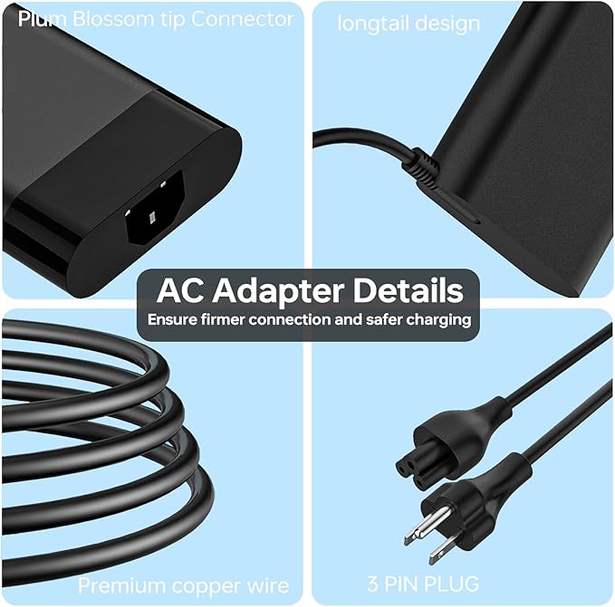 200W 19.5V 10.3A AC Charger L00818-850 Compatible with Victus 15 16 ZBook Fury 17 G5 G6 TPN-DA10 TPN-DA23 M31368-003 Laptop Power Adapter