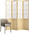 Room Divider, 66.9Inch Tall Japanese Shoji Style Folding Wood Screen by Svimi