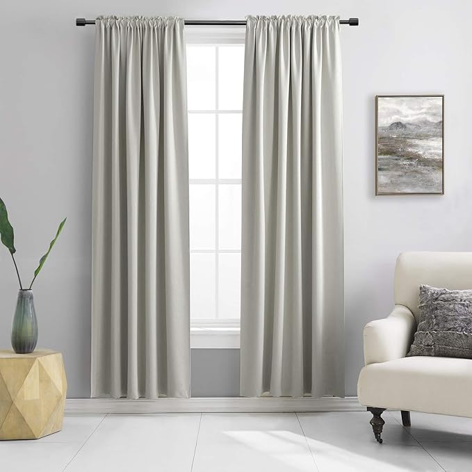 90 Inch Length Blackout Curtain Panels by DONREN