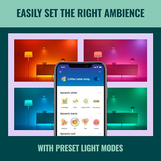 WiZ Connected Color ST19 Filament LED Smart Bulb - Pack of 6-300 Lumen - E26 - Indoor - Wi-Fi Enabled - Voice/App Control - Motion Activation - Matter Compatible