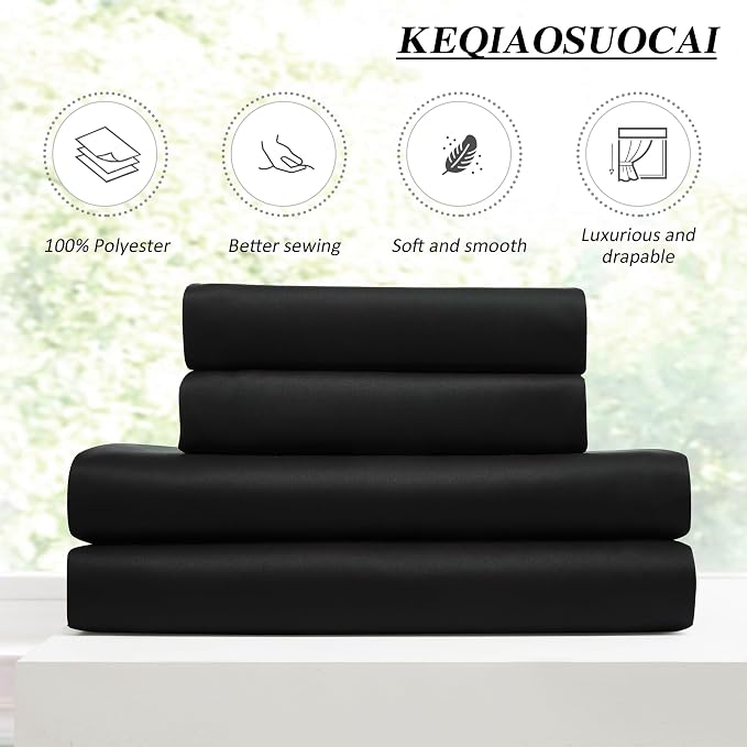 Black Curtains Blackout 126 Inches Long, Luxury Faux Silk Polyester Pinch - Image 5