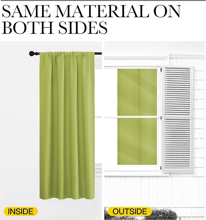 NICETOWN Fresh Green Blackout Curtains 48 inches Long - Image 5