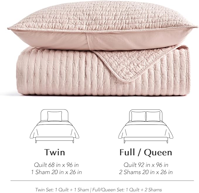 100% Cotton Cross Stitch Quilt Set, Ballet Pink | 100% Cotton, Elegant Cross - Image 8