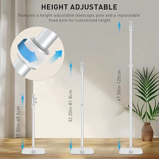 Projector Mount,Height Adjustable 19.5" to 47.5",Space-Saving,Heavy-Duty Floor & Table Projector Stand with 11lbs Capacity for Home Theater & Business Presentation Compatible with Epson, XGIMI, Nebula