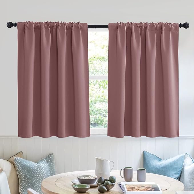 RYB HOME Short Blackout Privacy Curtains 30 inch Long by RYBHOME