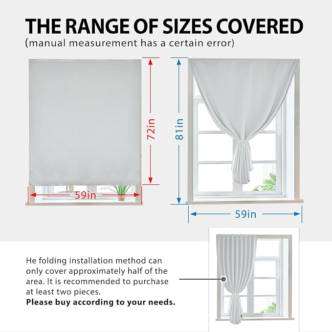 JILRON Magic Tape Stick on Portable Curtains - Image 3