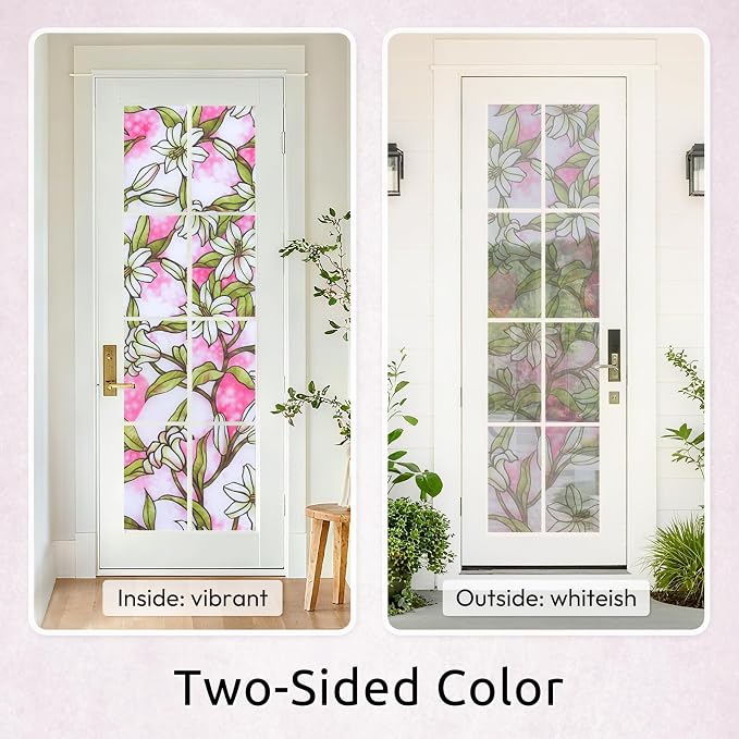 rabbitgoo Stained Glass Window Privacy Film, 17.5" X 78.7" | Anti UV Heat - Image 4