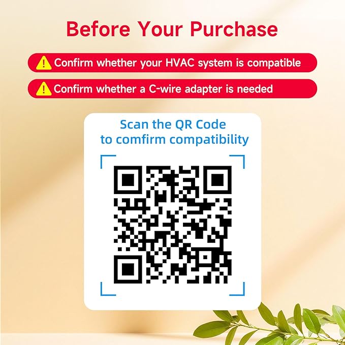 Smart Thermostat for House, WiFi Thermostat Compatible with Alexa and Google Assistant,7day x 8period Programmable Control Tuya/Smart Life, Energy Saving, C-Wire Require (Black)