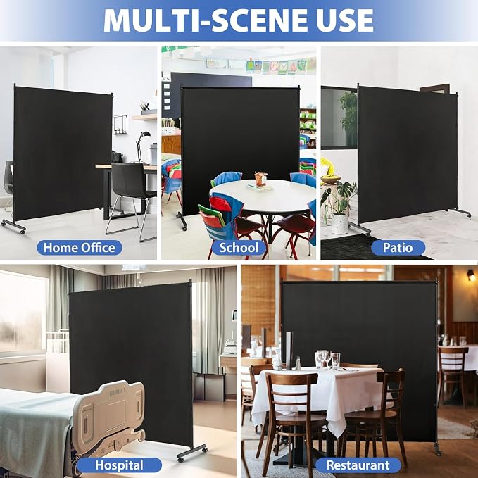 Large Single Panel Room Divider, Thickened Fabric Partition Wall - Image 6