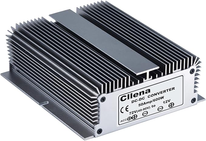 Cllena DC 40V-90V to 12V Converter Voltage Regulator Reducer 48V 60V 72V Step Down to 12V 50A 600W Converter Waterproof Buck Transformer Power Supply for Golf Cart Club Car LED Light