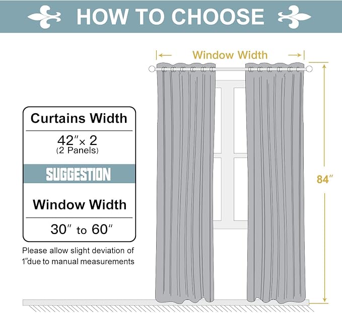 ChrisDowa Blackout Curtains for Bedroom and Living Room 84 Inches Long | 2 - Image 5