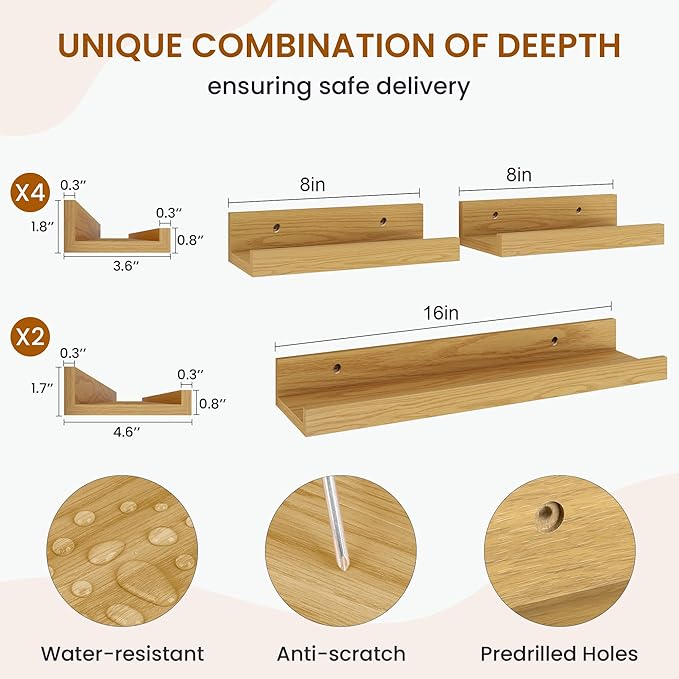 Picture Ledge Shelf, Floating Shelves - Image 3
