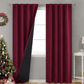 BGment Burgundy Red 100% Blackout Curtains by BGment