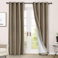 Macochico Thermal Blackout Chenille Curtains 100% Blackout Window Draperies for Living Room Bedroom Auditorium Banquet Hotel Palm Curtains with Tieback Classic Home Decor 72" Wx102 L 1 Panel