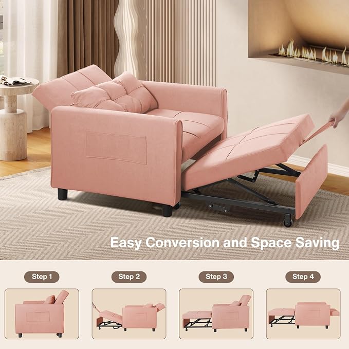 Aiho Convertible Sleeper Chair 3-in-1 Sofa Bed, Dorms and Guest Rooms - Image 5