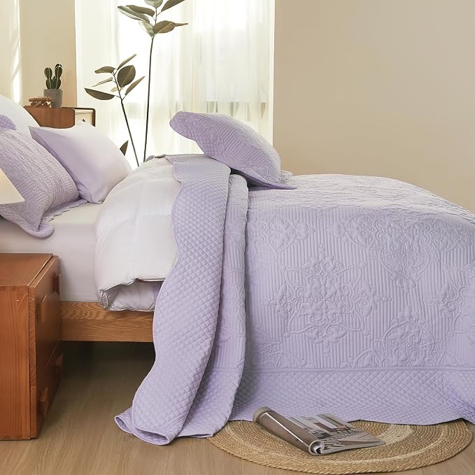 EVENHUG Oversized King Bedspreads California King Quilt Set - Image 4