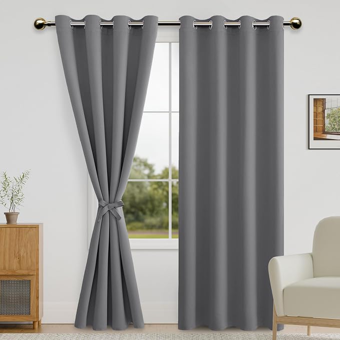 DWCN Grey Blackout Curtains for Bedroom by DWCN