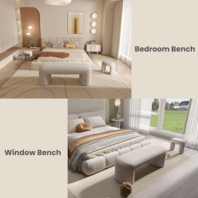53" Chenille End of Bed Bench Set - Image 6