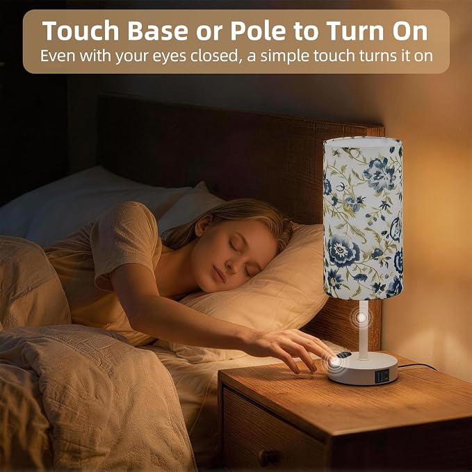 Table Lamp for Nightstand, High-Sensitivity Touch, 3-Level Dimmable Bedside Lamp - Image 4