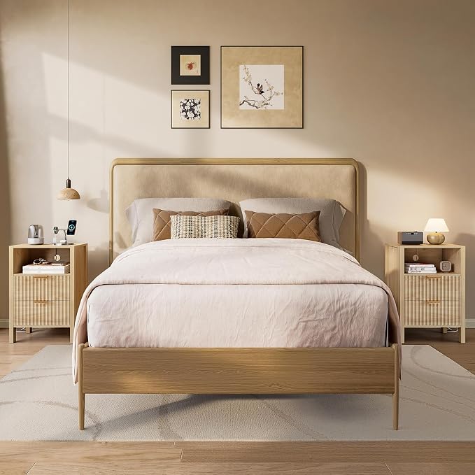 Nasonet Night Stand Set 2, Fluted End Table Set of 2, Modern Nightstand - Image 6