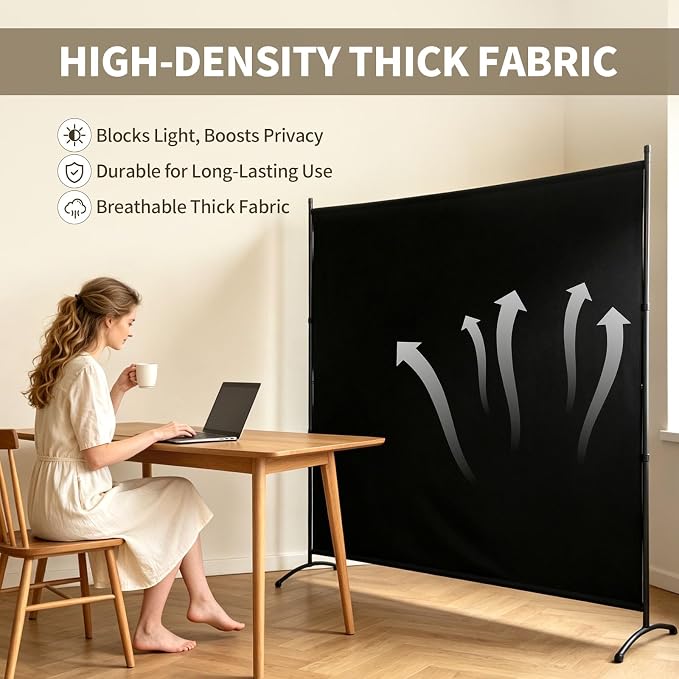 Extra-Wide Single Room Divider, Portable Privacy Screen - Image 6