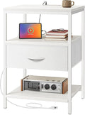 SUPERJARE Nightstand with Charging Station, USB-C Port, Bedside Table | 27.7 by SUPERJARE