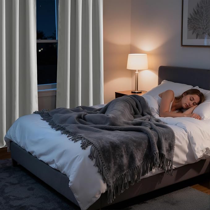 RYB HOME Bedroom Blackout Curtains 63 inches Long, 100% Blackout | Thermal - Image 5