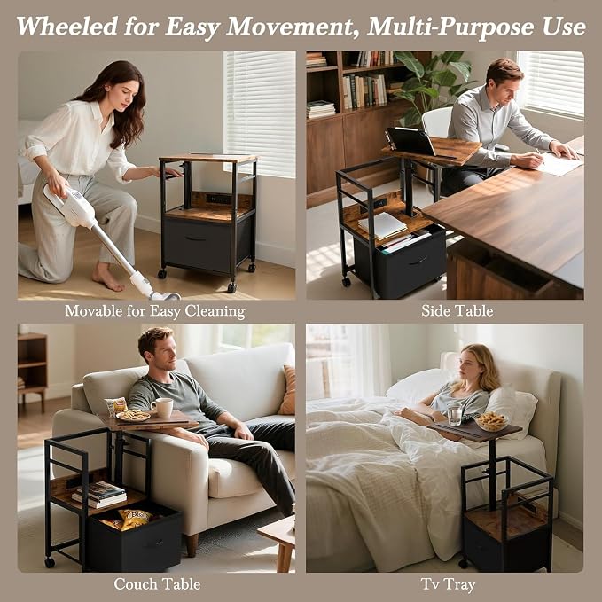 Faesun Swivel Lift Top Nightstand - Image 6