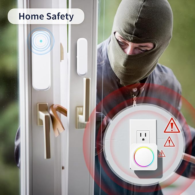 Door Chime, Door Sensor Chime When Door Opens, BITIWEND Door Entry Alarm for Business/Home/Office/Store, 600 FT Range, 32 Chimes 5 Adjustable Volume Door Ringer Alert 1Sensor + 2Receivers White