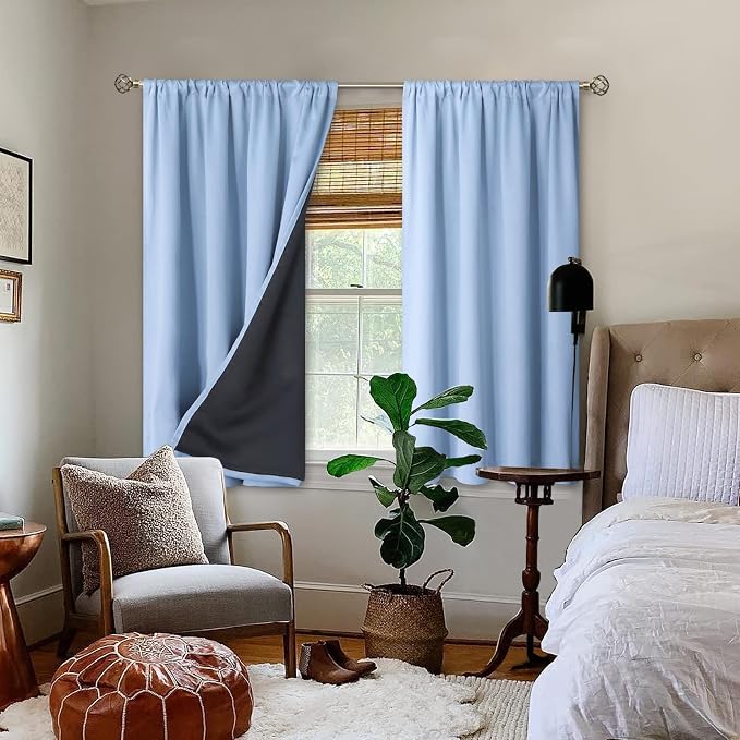 BGment Light Blue 100% Blackout Curtains - Image 2