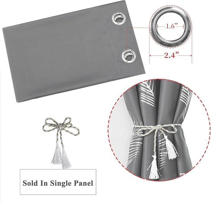 Grey Blackout Curtain for Dining Room 100W x 96L Inch Long Thermal Insulated - Image 7
