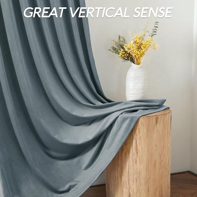 RYB HOME 2 Layers Extra Thick Heavy Thermal Velvet Curtains Insulated, Solid - Image 5