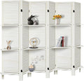 Room Divider with Shelves, 6 Panel White Privacy Screen | Partition Room by AMBITION+LAND