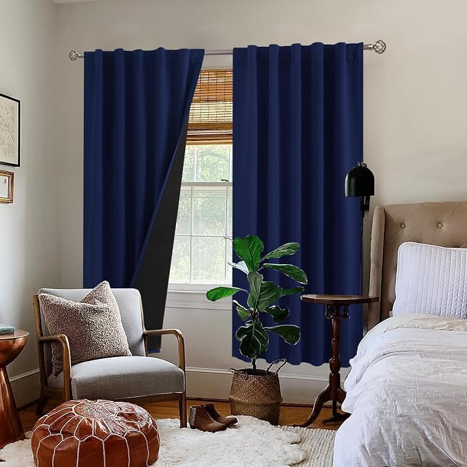 BGment Navy Blue 100% Blackout Curtains 72 Inches Long - Image 9
