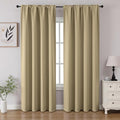 CUCRAF Beige Blackout Curtains 108 inch Length 2 Panels Set, Rod Pocket Room by CUCRAF