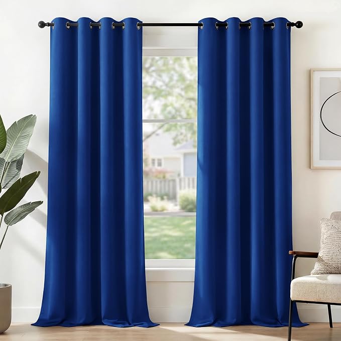 Deconovo Blackout Curtains for Bedroom and Living Room 84 Inches Long | Black by Unknown