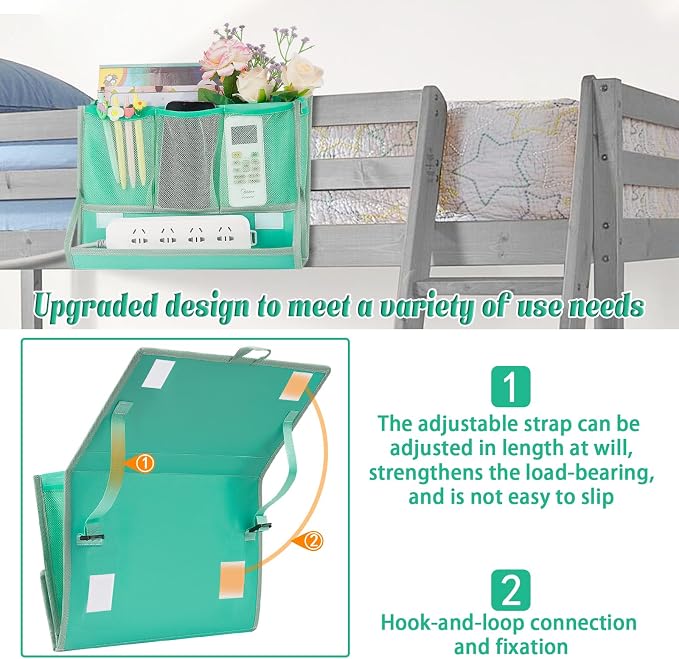 Bedside Caddy Organizer for Dorm Bed Rails - Image 4