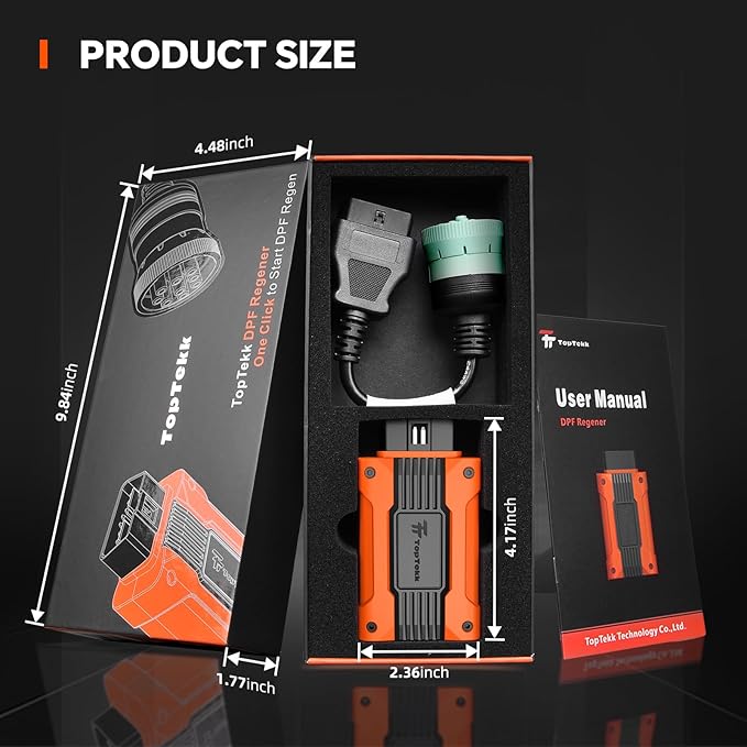 TopTekk Heavy Duty Truck Essentials for DPF Regeneration and Condition Reset Tool, Compatible with International/Maxxforce Engines, One-Click Regen
