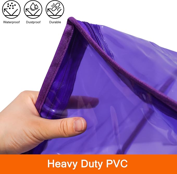 Purple 40L Clear Clothes Storage Bag Colorful Clothes Organizer - Image 3